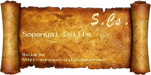 Soponyai Csilla névjegykártya